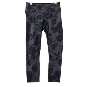 Lululemon Brisk Bloom Wunder Under Capri Legging Women's Size 4 Gray Black